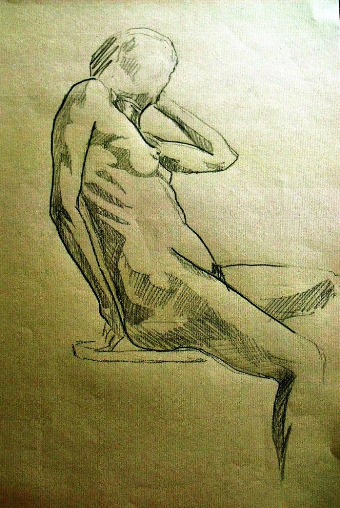 10 Min Sketch, Charcoal on Paper, Model: Paula