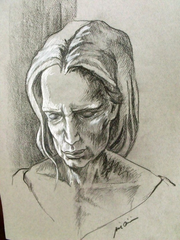 Paris K Black , 30 Minute Sketch, Approx Size: 16"x24"