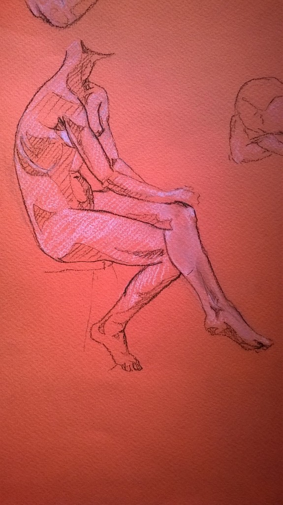 5 minute sketching, Paper size 24"x20", Model: Mackenzie