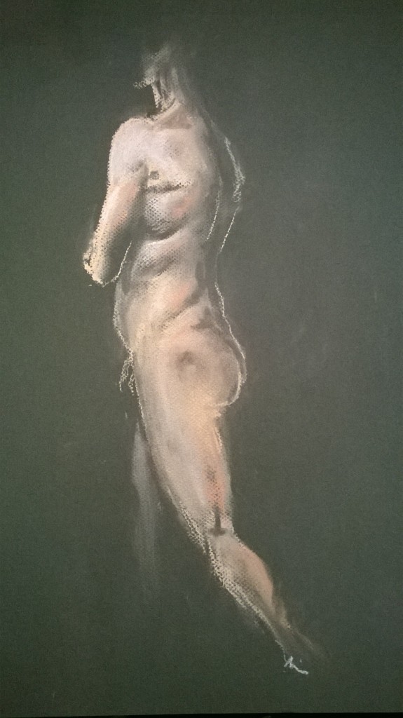 25 minute Sketch, Model: Rene, Pastel and Conte on paper, Paper size:13"x18"