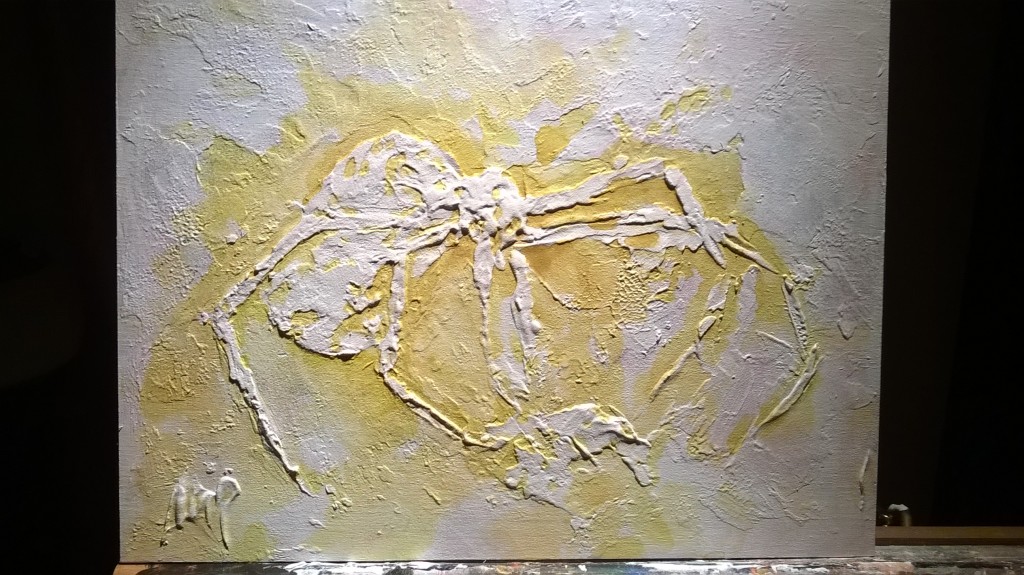 Spider, Plaster/Acrylics on Canvas