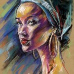Female Portrait, 18"x24" Pastel on Sanded Paper , 10 limited edition Canvas Giclee Prints (with additional work)